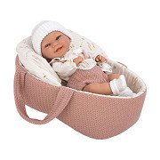 Elegance Babyto Babypop Roze met Draagmand en Kussen - 33 cm