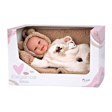 Elegance Babyto Babypuppe Beige Bären-Outfit mit Decke - 35 cm