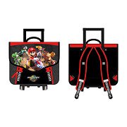 Super Mario School Bag Trolley with 2 Compartments and Front Pocket