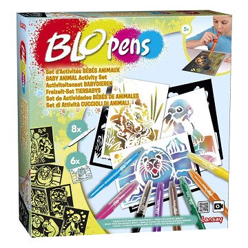 Blopens Craft Set Baby Animals with 8 Blow Pens