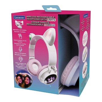 2-in-1 Bluetooth Headphones with Light Cat Ears