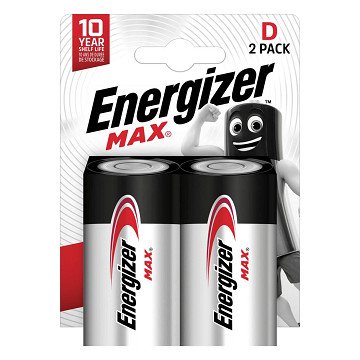 Energizer Max D Alkaline Batteries 2 pcs.
