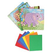 Mosaik-Bastelarbeiten mit Zootieren
