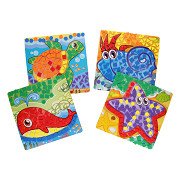 Mosaik-Bastelarbeiten mit Meerestieren