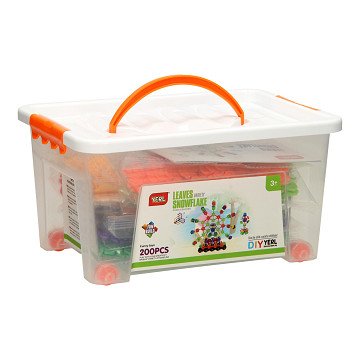 Bausteine ​​Blume in Aufbewahrungsbox, 200 Stück.