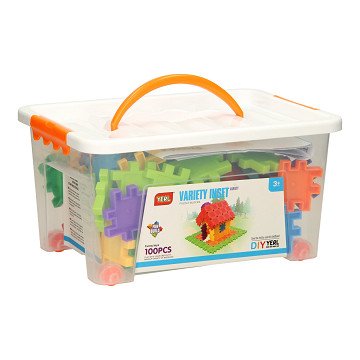 Building Shapes Square in Storage Box, 100pcs.