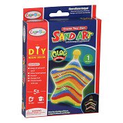 Sandkunst leuchtet im Dunkeln