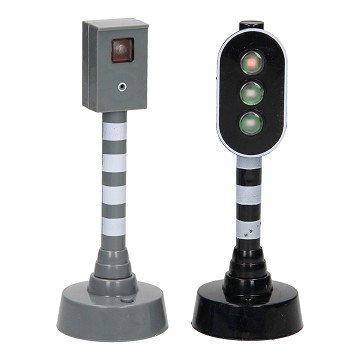 Traffic light and speed camera with light and sound