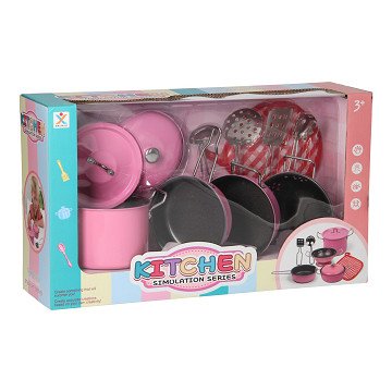 Pink Pan Set, 11 Pieces.