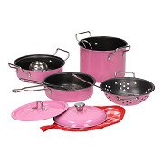 Pink Cookware Set, 11 pieces.