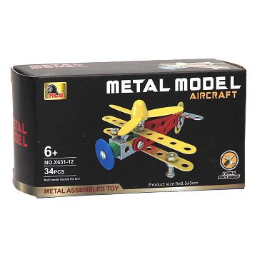 Constructieset Metaal Vliegtuig, 34dlg.