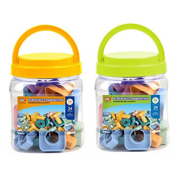 Konstruktionsschrauben Pastell in Aufbewahrungsbox, 24 Stk.