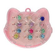 Ring set in cat box, 12 pcs.