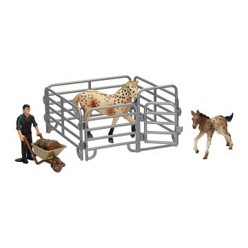 Playset Horses with Groomer - Horses with Dots