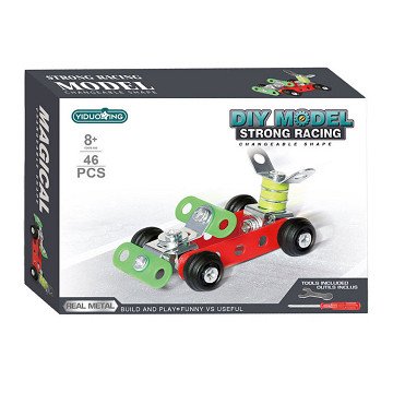 Metalen Constructieset Raceauto, 46dlg.
