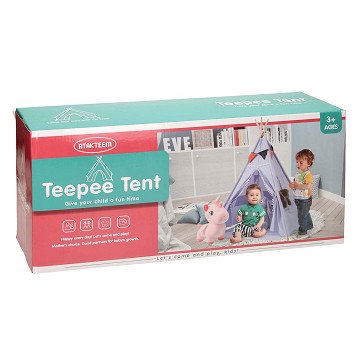 Luxury Tipi Tent Blue with Lights, 128cm