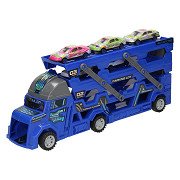 Uitklapbare Autotransporter met Afschietfunctie - Blauw
