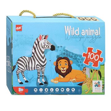 Bodenpuzzle Wildtiere, 100 Teile.