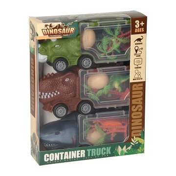 Dinosaur and Shark Truck Set, 3 pcs.