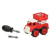 Fire Truck with Screwable Wheels - Red