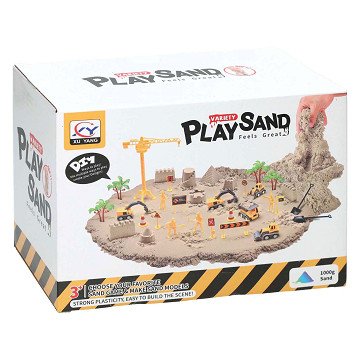 Play sand construction site with play mat