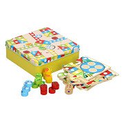 Houten Ludo & Boter Kaas en Eieren Reisspel, 2in1
