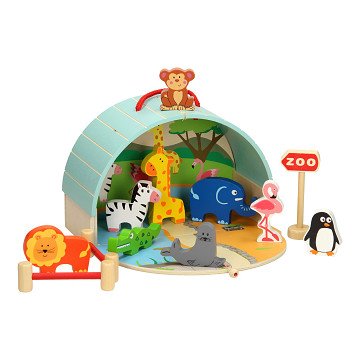 Portable Zoo Playset Wood