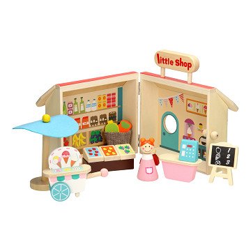 Portable Supermarket Playset Wood