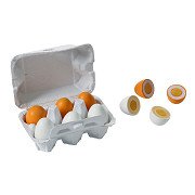 Cardboard box with wooden Eggs
