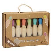 Bowling-Set für Kinder aus Holz – Hell