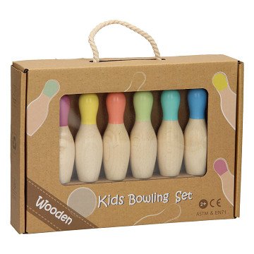 Houten Kinder Bowlingset - Bright