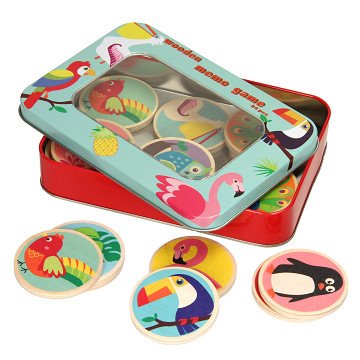 Animals Memo Wood in Storage Tin, 24pcs.