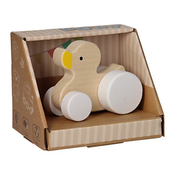 Wooden Toy Figure - Duck on Wheels