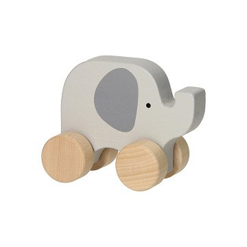 Holzspielfigur - Elefant auf Rädern