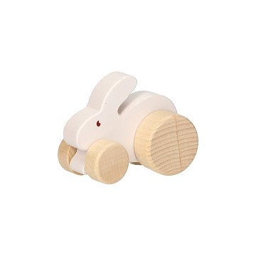 Wooden Toy Figure - Rabbit on Wheels