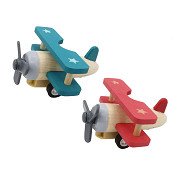 Doppeldecker-Flugzeug aus Holz