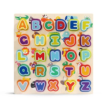 Wooden Puzzle Animals and Alphabet, 30 pcs.