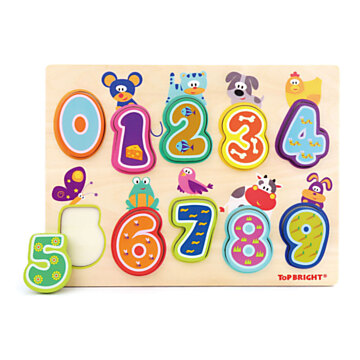 Wooden Puzzle Animals and Numbers, 10pcs.
