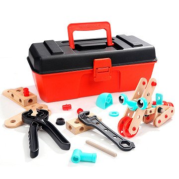 Construction Building Set in Storage Box, 53 pcs.