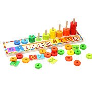 Wooden Learning Game Counting Rings, 56 pcs.