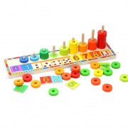 Wooden Learning Game Rings Counting, 56 pcs.
