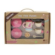 Wooden Tea Set Playset with Tray
