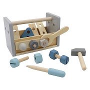 Tragbarer Werkzeugkasten aus Holz, 17-tlg.