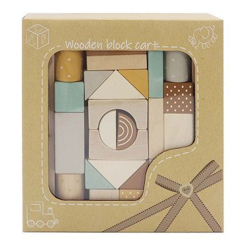 Wooden Block Cart, 25 pcs.