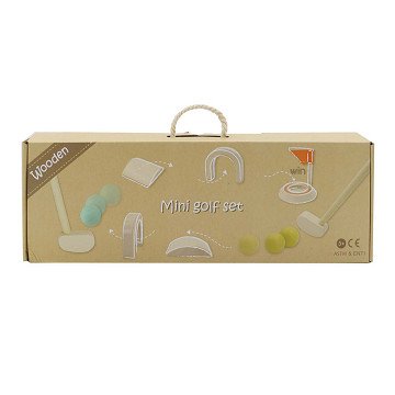 Wooden Midget Golf Set, 8 Pieces.