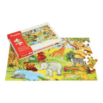 Wooden Jigsaw Puzzle Wild Animals, 88pcs.