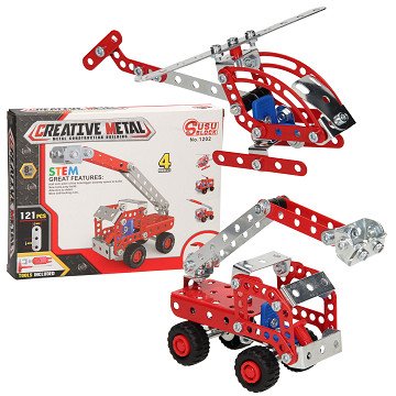 Metal Construction Set - Fire Truck 4 Models