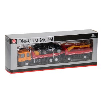 Die-Cast Vrachtwagen met Dubbele Oplegger