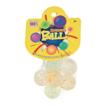 Bouncing Balls Transparent Speckle, 6 pcs