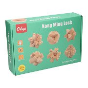 Wooden Brain Puzzle Set, 6pcs.